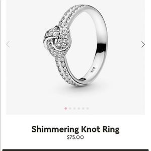 PANDORA SHIMMERING KNOT RING SIZE 54